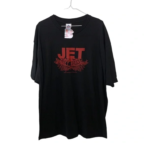 VTG Jet Get Born 2004 Band T Shirt Men’s XL Black Alt Rock Deadstock 00s Y2K - Picture 1 of 10